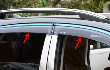 Çin HONDA CR-V 2012 Araba Pencere Vizörleri, Paslanmaz Çelik Çizgi Rüzgar Deflektörleri Tedarikçi